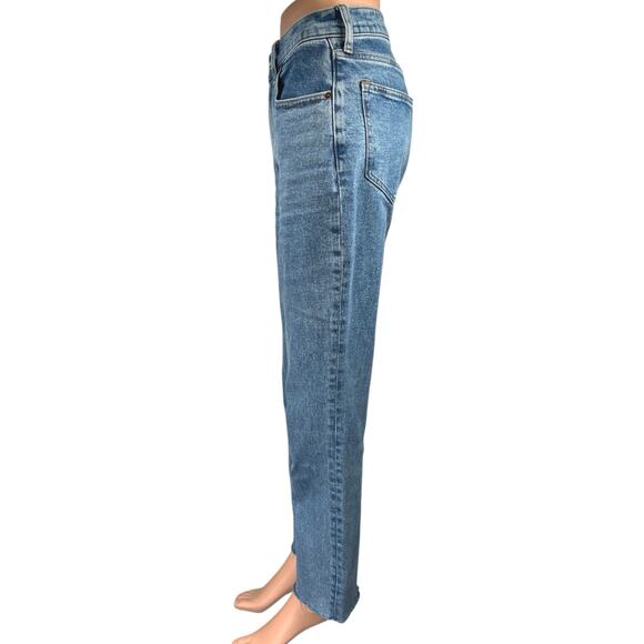Abercrombie & Fitch Blue Ankle Straight Ultra High Rise Denim Jeans Pants Sz 26 - Picture 2 of 5